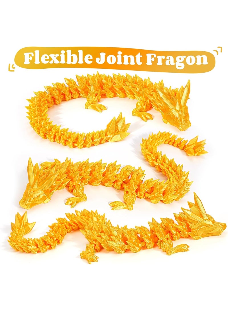 ARGT 3D Printed Dragon Egg, Dragon Eggs with Dragon Inside, Crystal Dragon Fidget Toys, Mystery Crystal Dragon, Executive Fidget Desk Toys for Gifts, Home Office Decor (Bright Yellow) - Image 3