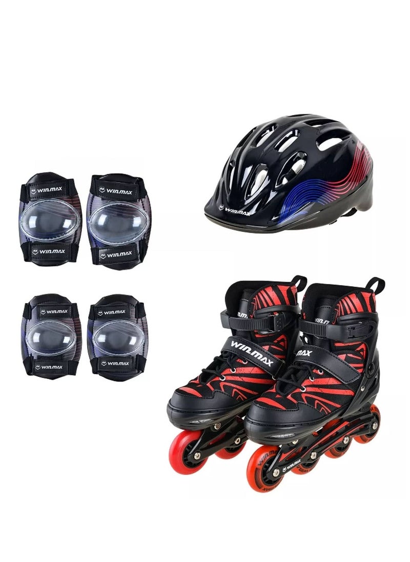 Winmax Winmax Kinetik Inline Skate Combo Set Red  - Image 1