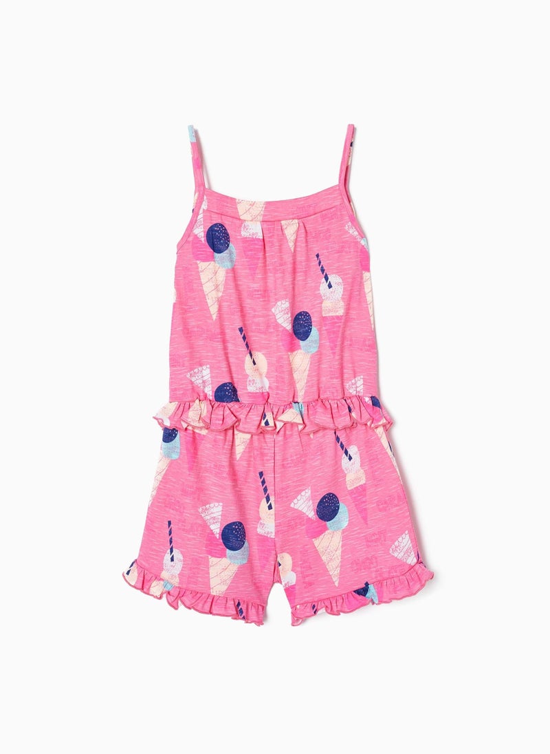 Zippy - Zippy Cotton Jumpsuit For Girls Ice Cream - Image 1