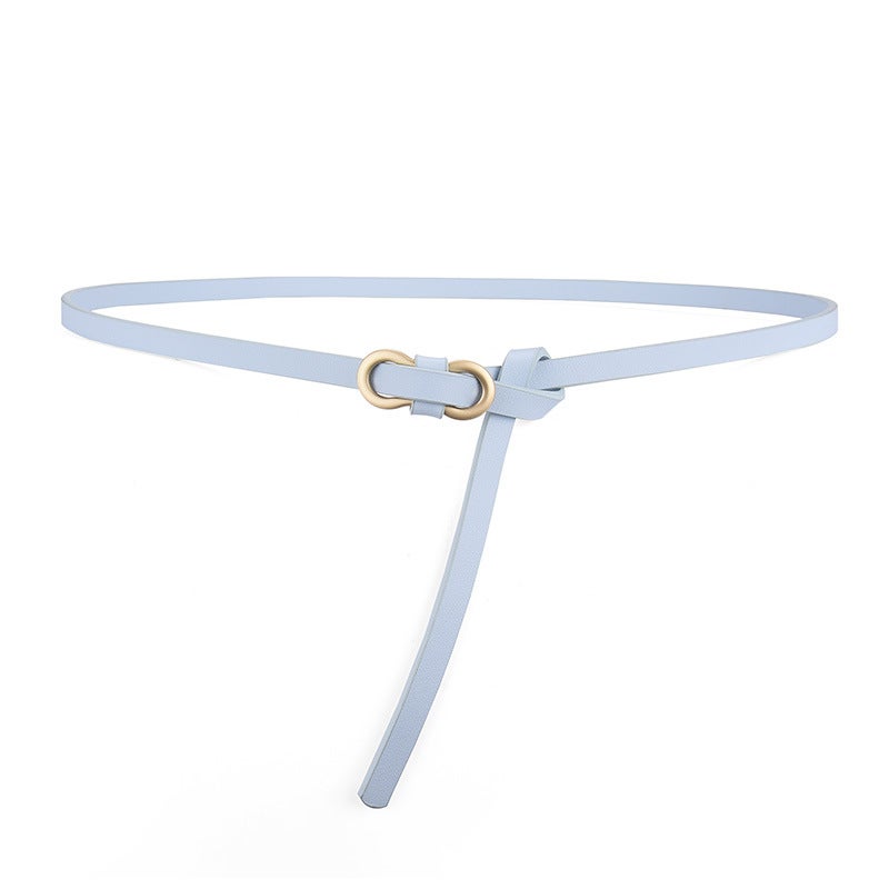 Popular belt womens high-grade fashion all-match dress shirt decorative suit Girls simple thin belt Sky Blue 