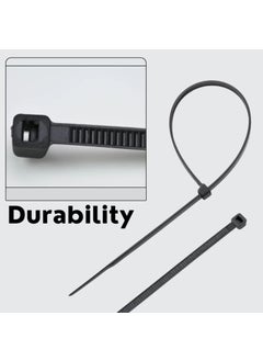 Hian Hian 4Inch Nylon Cable Ties 100Pack HeavyDuty SelfLocking Plastic Straps for Indoor and Outdoor Use Durable Adjustable Cable Management Solution 100 mm x 25 mm Black  - Image 3