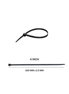 Hian Hian 4Inch Nylon Cable Ties 100Pack HeavyDuty SelfLocking Plastic Straps for Indoor and Outdoor Use Durable Adjustable Cable Management Solution 100 mm x 25 mm Black  - Image 2
