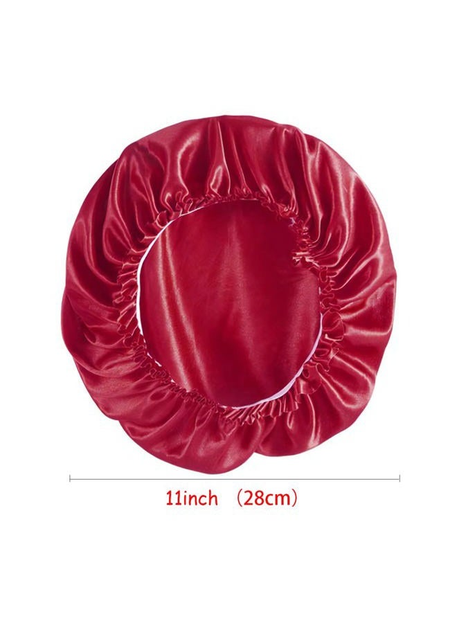 Roybens 4PCS Satin Bonnets for Women, Silk Hair Bonnet for Sleeping, Silky Sleep Cap for Curly Hair Braids, B - Image 5