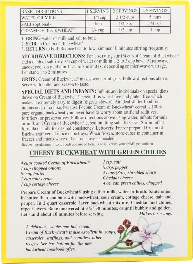 Pocono Cream of Buckwheat, 100% Organic Cereal. 13-Ounce Boxes (Pack of 12) - Image 3