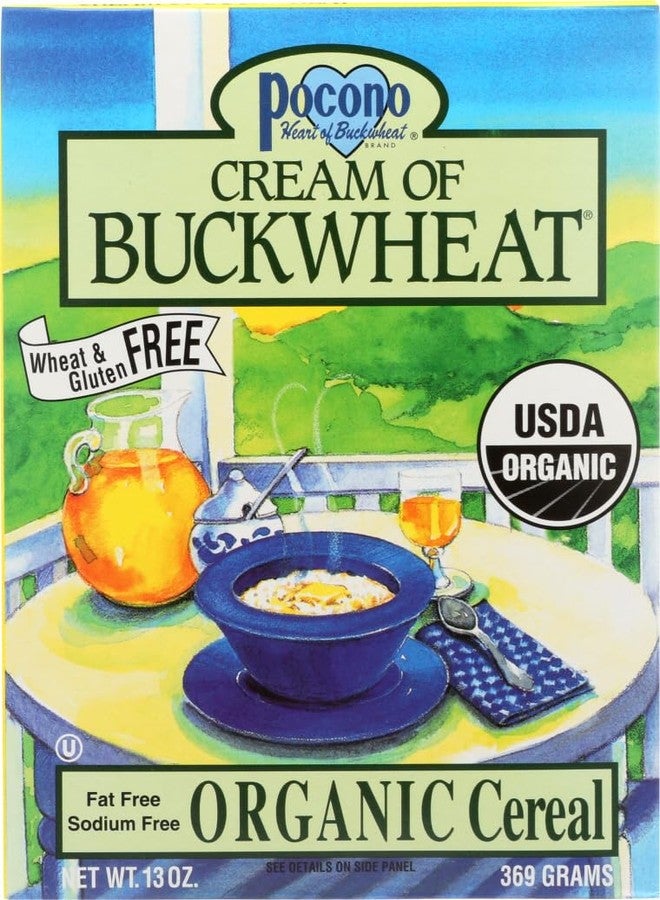 Pocono Cream of Buckwheat, 100% Organic Cereal. 13-Ounce Boxes (Pack of 12) - Image 1