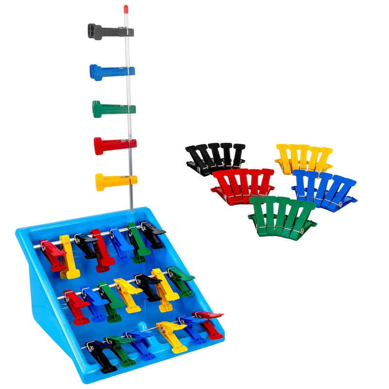 جهاز تمرين الأصابع واليد من كاندو لتحسين قوة القبضة مع 50 مشبك