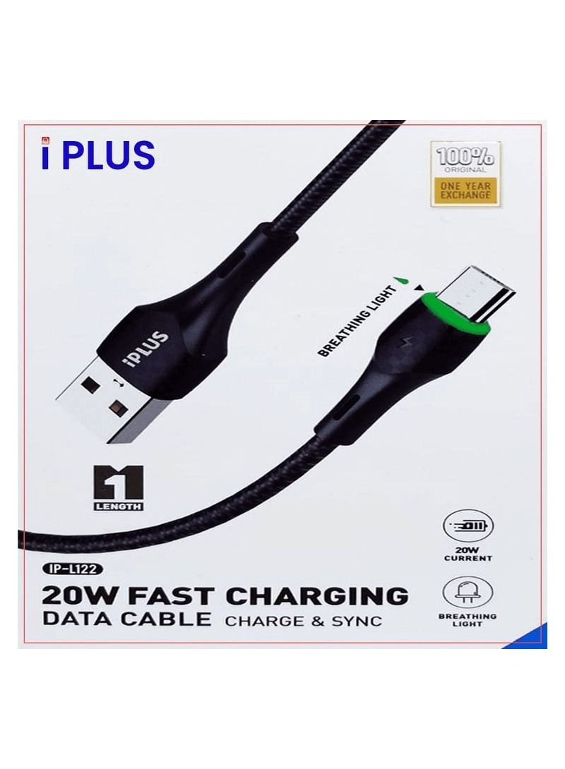 iPlus Micro USB Cable 20W Fast Charging Cable Data Cable Charge And Sync With Breathing Light ip-L122 - Image 1