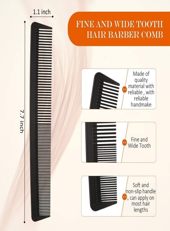 ELITEWAVE 3 Pieces Tail Combs Set Carbon Styling Comb Fiber Rat Tail Comb Anti Static Heat Resistant Barber Hairdressing Comb Steel Pintail Comb Cutting Fine Tooth Comb Teasing Hair Comb for Women Men, Black - Image 2