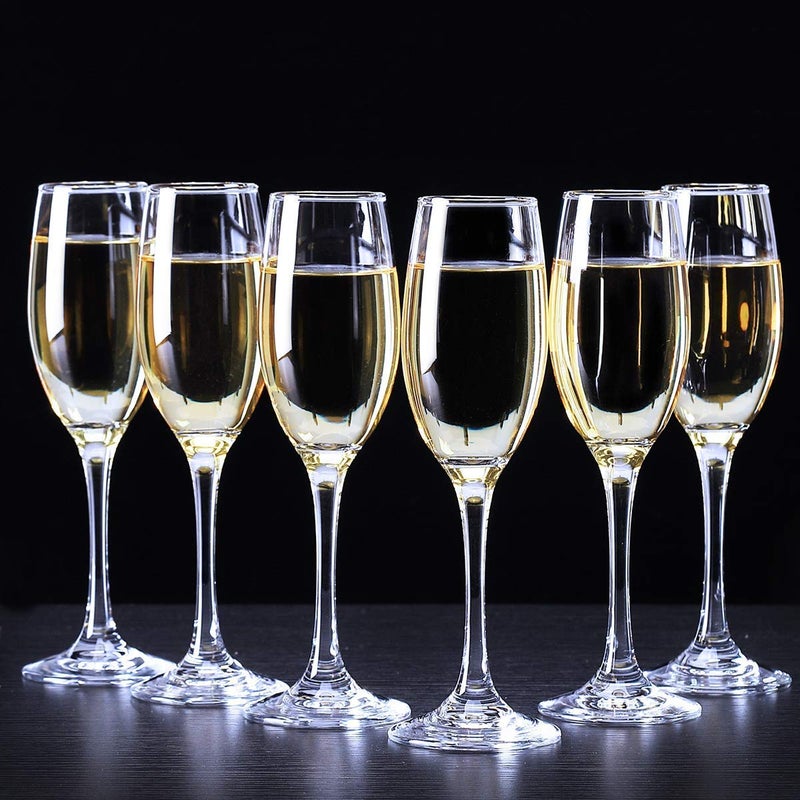 ROSEFINCH Wine Glass Red or White Wine Champagne Flute Wine Glass Set Long Wine Glass Set Long Wine Glass for Kitchen PartyGift All Purpose Glass Clear Pack of 6 - Image 1