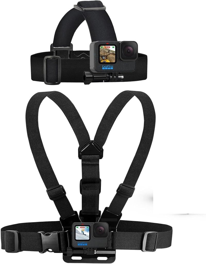 eCostConnection Adjustable Chest Mount Harness and Head Strap for GoPro Cameras - Image 1