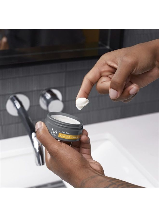 Paul Mitchell MITCH Clean Cut Styling Cream for Men, Medium Hold, Semi-Matte Finish, For All Hair Types + Short to Medium Hair, 3 oz. - Image 2