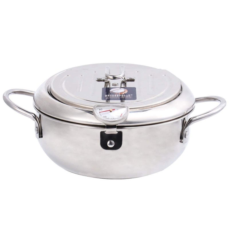Mini Deep Fryer with Oil Filter Stainless Steel Temperature Controlled for Gas Electric Stove - Image 2