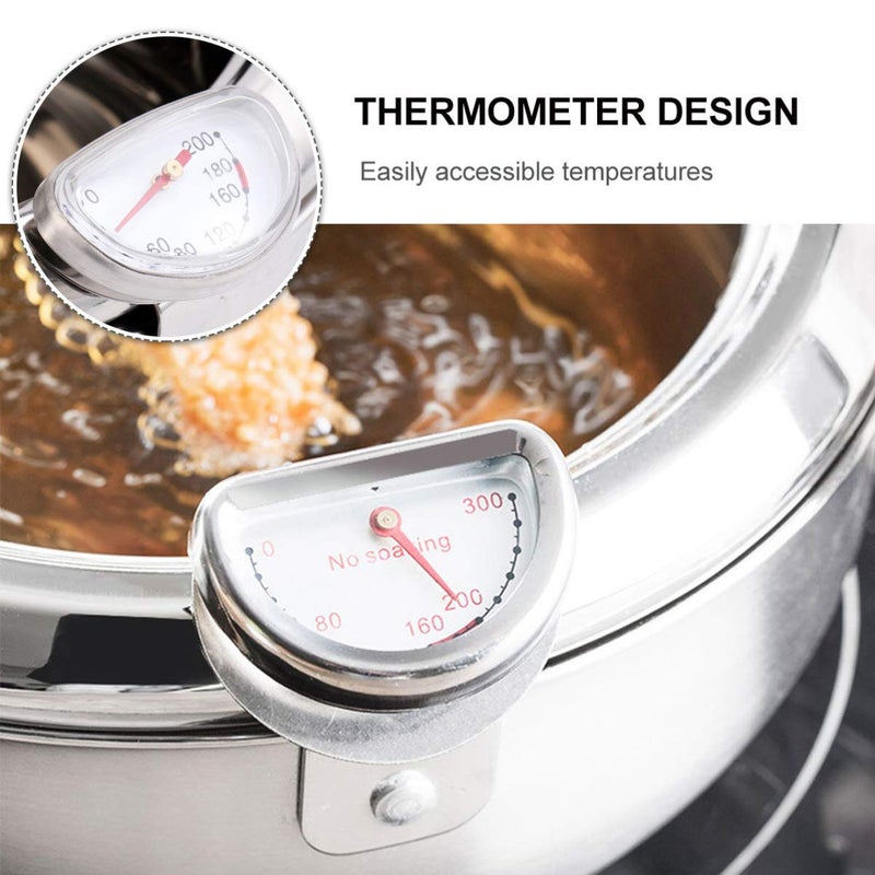 Mini Deep Fryer with Oil Filter Stainless Steel Temperature Controlled for Gas Electric Stove - Image 5