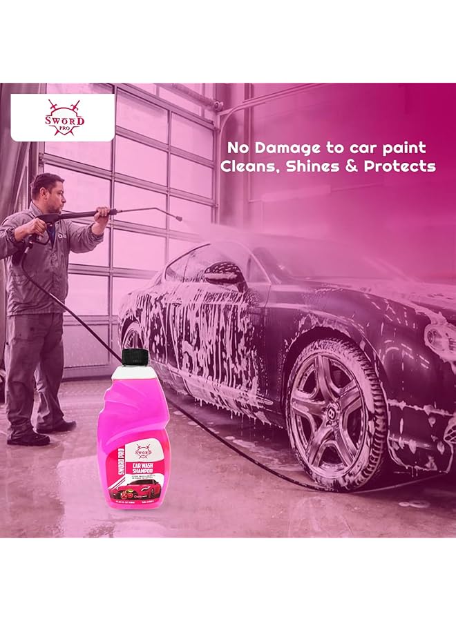 Generic Sword Pro Car Wash Shampoo 500Ml– Cherry Scented High Gloss Car Cleaner & Paint Protection Car Washing Shampoo, Sw-3501  - Image 2