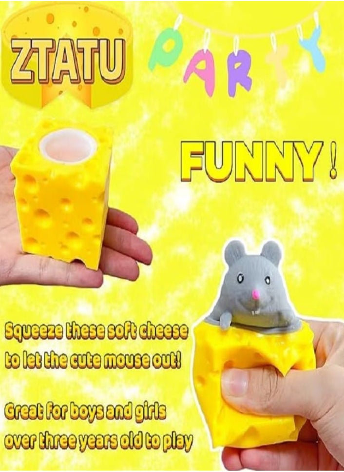 Generic 2 Cheese Mouse Squishy Squeeze Stress Square (2 Pack) Fidget Cube Cheese Anxiety Relief Toys, Cute Squishy Toys, Sensory Fidget Toys, Stress Relief for Kids and Adults, Funny Squeeze Toys, Squishy Square  - Image 3
