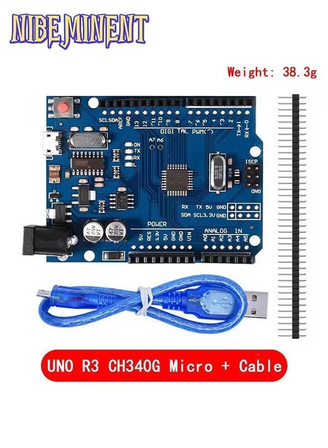 نيبمينينت لوحة تطوير UNO R3، متحكم دقيق ATmega328P مع كبل USB، 4 إصدارات متوافقة مع بيئة Arduino IDE لمشاريع DIY وتعليم STEM - Image 4