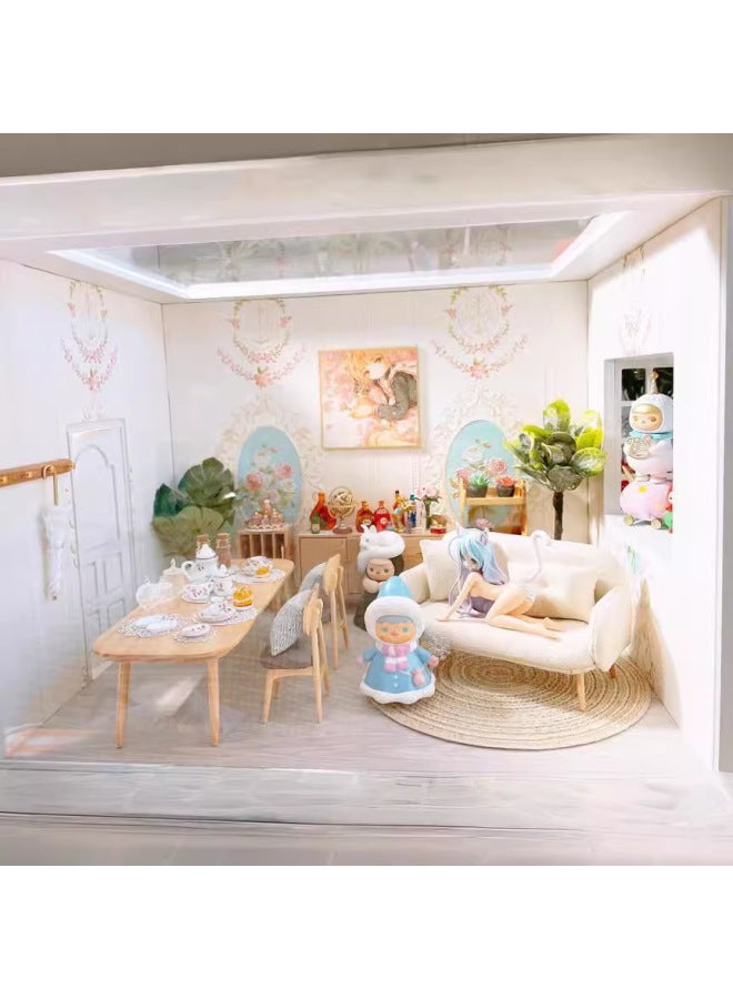 إكسسوارات بيت الدمية bjd ست نقاط ثماني نقاط ورق حائط لبيت الدمية ob11 مشهد إطلاق النار gsc Clay People قماش صغير - اللون: أصفر فانيليا 30*60 سم (مع صمغ)