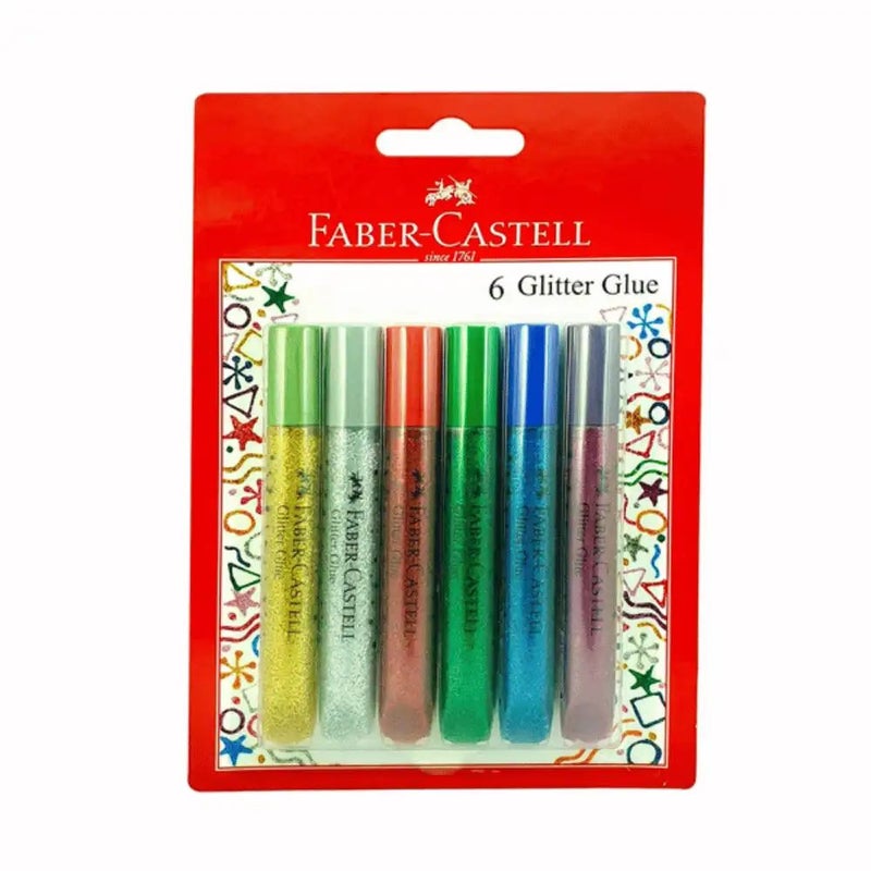 Faber Castell Multi-Color Glitter Glue For DIY Arts And Crafts- 6pcs