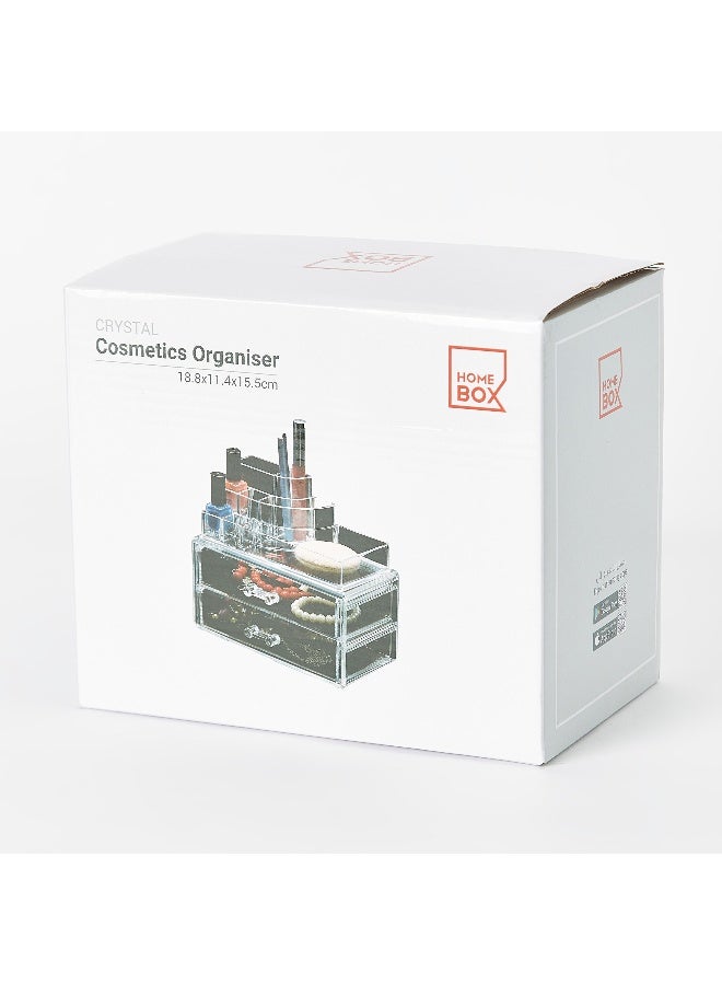 Home Box منظم مستحضرات التجميل كريستال مع 2 درج - Image 5