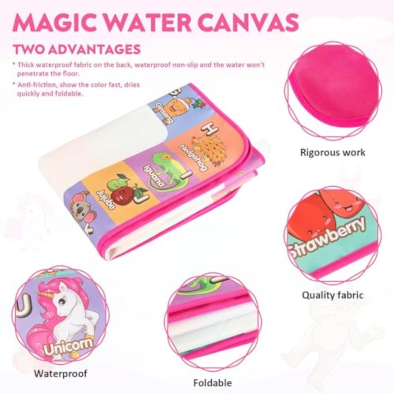Water Doodle Mat Toys, 90 X 60 cm Large Water Painting Drawing Mat, Toddler Toys for Age 3 4 5 6 7 Year Old Girls Boys Birthday Gift, Mess Free Coloring Painting Learning - Image 4