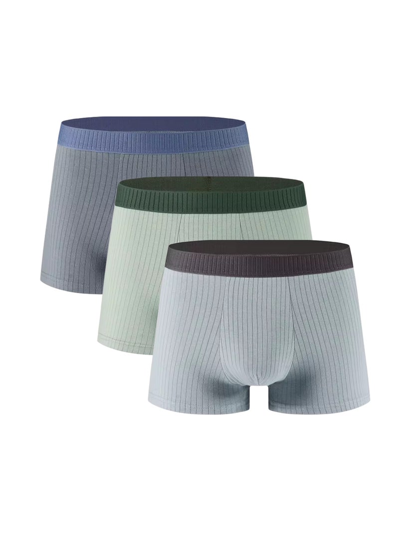 3 Pieces Mens Underwear Cotton Boxer Briefs  - Image 1