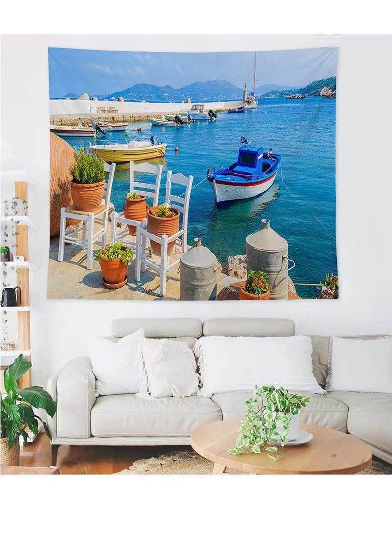 Y&D Nordic Explosions Window Landscape Hanging Cloth Art Wall Tapestry Home Decoration Mural Tapestry-95x73CM