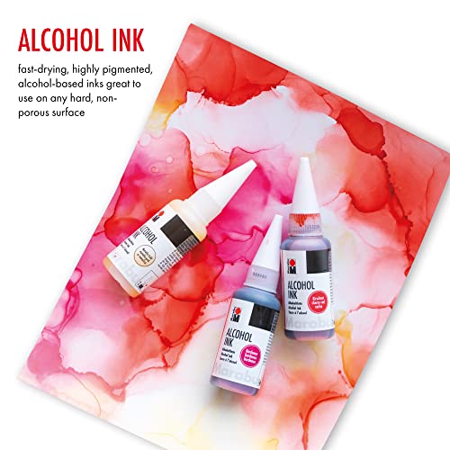 Marabu Orange Alcohol Ink Set - 5 Colors Set, Apricot, Metallic Orange, Neon Orange, Red Orange, Metallic Coral - Alcohol Ink for Epoxy Resin, Tumbler Making, Alcohol Ink Paper - Large 0.68 Ounce Inks - Image 3