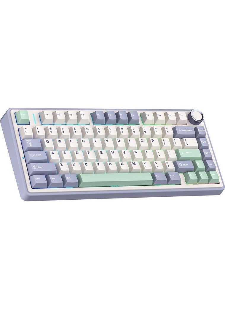 AULA - F75 Mechanical RGB TKL Gray Switch Wireless Macro Hot Swap Keyboard Pastel - Image 1