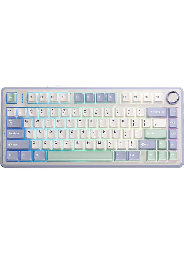 AULA - F75 Mechanical RGB TKL Gray Switch Wireless Macro Hot Swap Keyboard Pastel - Image 1