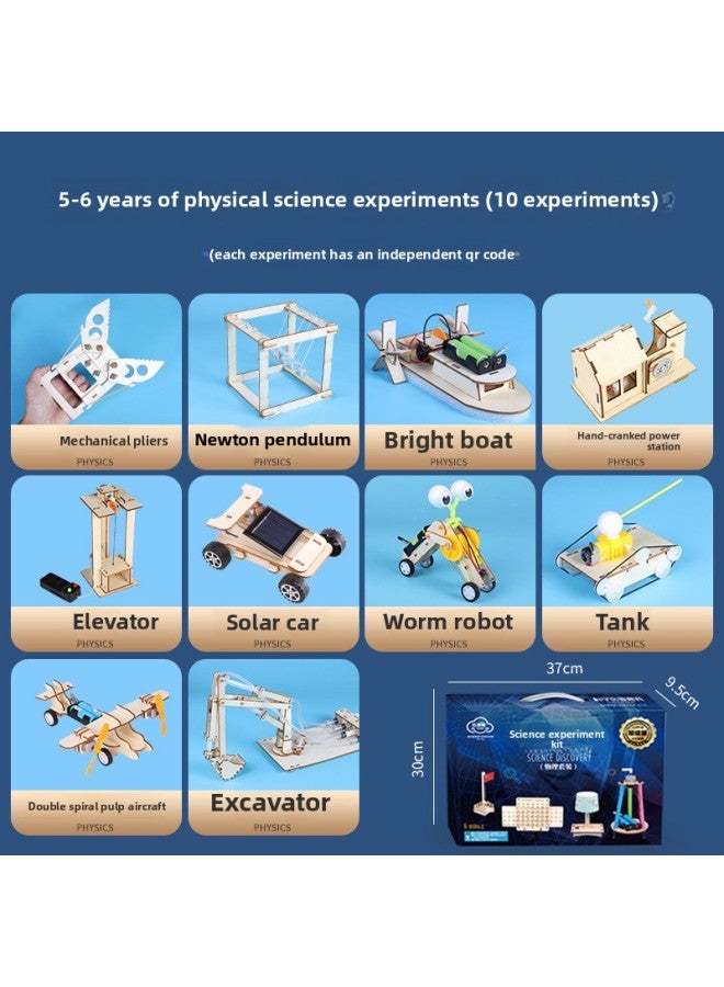 Science Small Experiment Set Student Handmade Science And Technology Making Children's Educational Toys Meow Chemical Physicist Material Bag-Specifications:5-6 Grade Physics Experiment 10 Piece Set  - Image 1