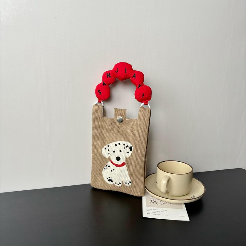 Advanced Sense Ins New Mobile Phone Bag Cute Cartoon Knitted Bag Niche Design Trendy Shoulder Crossbody Shoulder Bag - Image 1