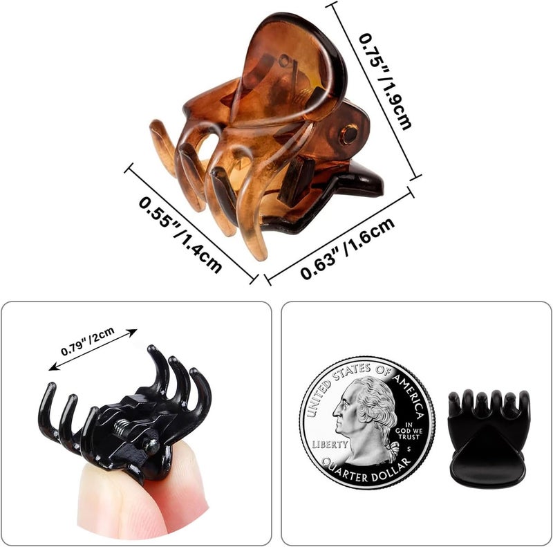 Voleleo Field test upgraded craftsmanship 60 Pcs Mini Hair Claw Clips for Girls and Women, Durable Plastic,Strong Grip Multifunction Clamp Clips, Tiny Jaw Clips,Non Slip Stays In Place Without Pulling or Snagging,Daily Styling, (3 Colors) Light durable upgraded substance - Image 2