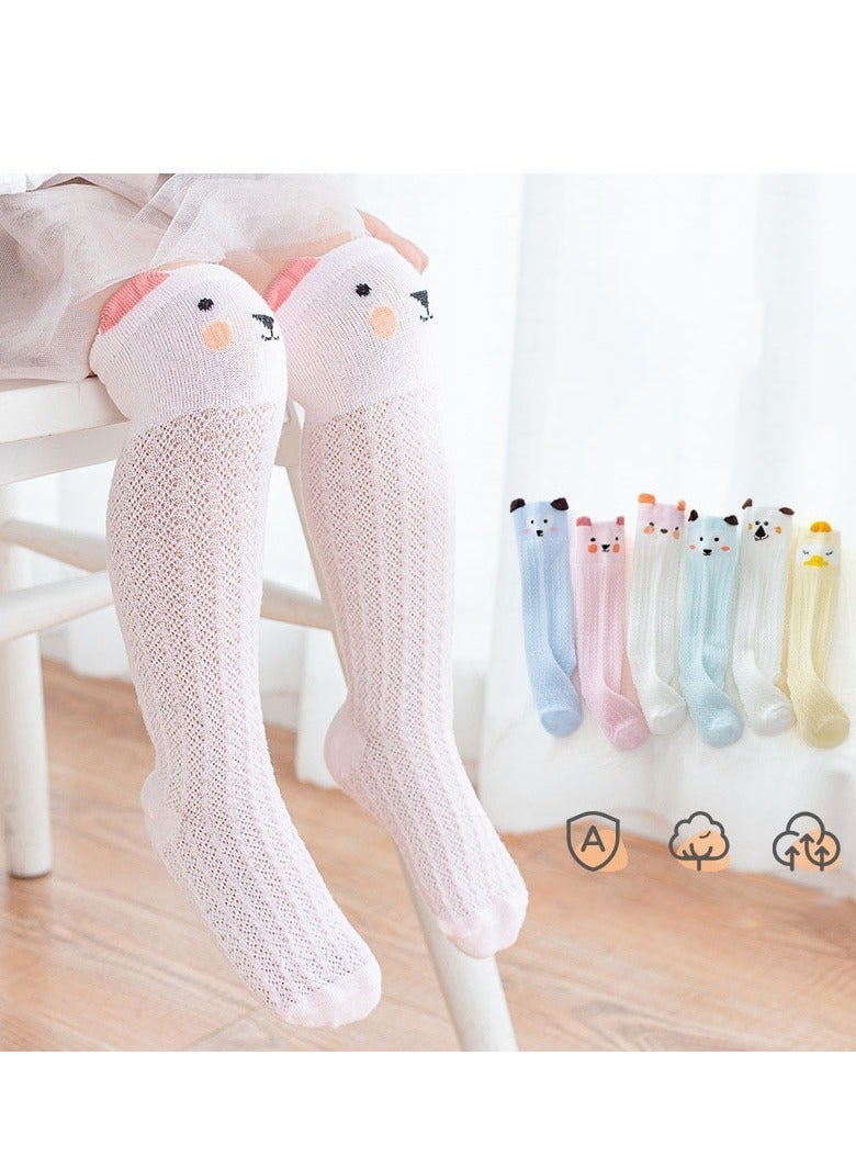 DOOKOO Toddler Newborn Knee High Bowknot Knit Mesh Stockings Baby Girls Princess Lace Socks - Image 3