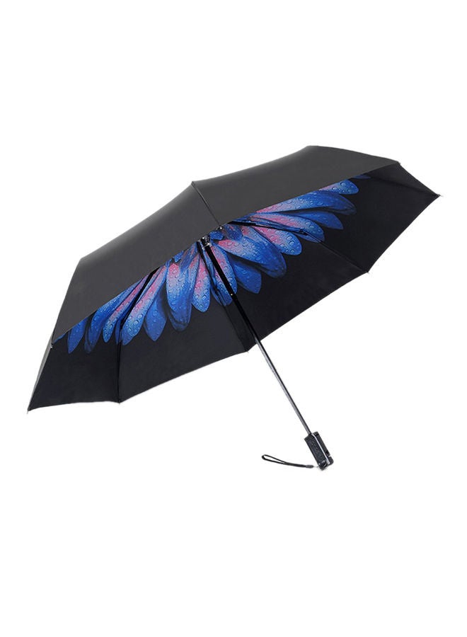 NIBEMINENT UV-Proof Folding Umbrella Selfie Stick Black/Blue  - Image 1