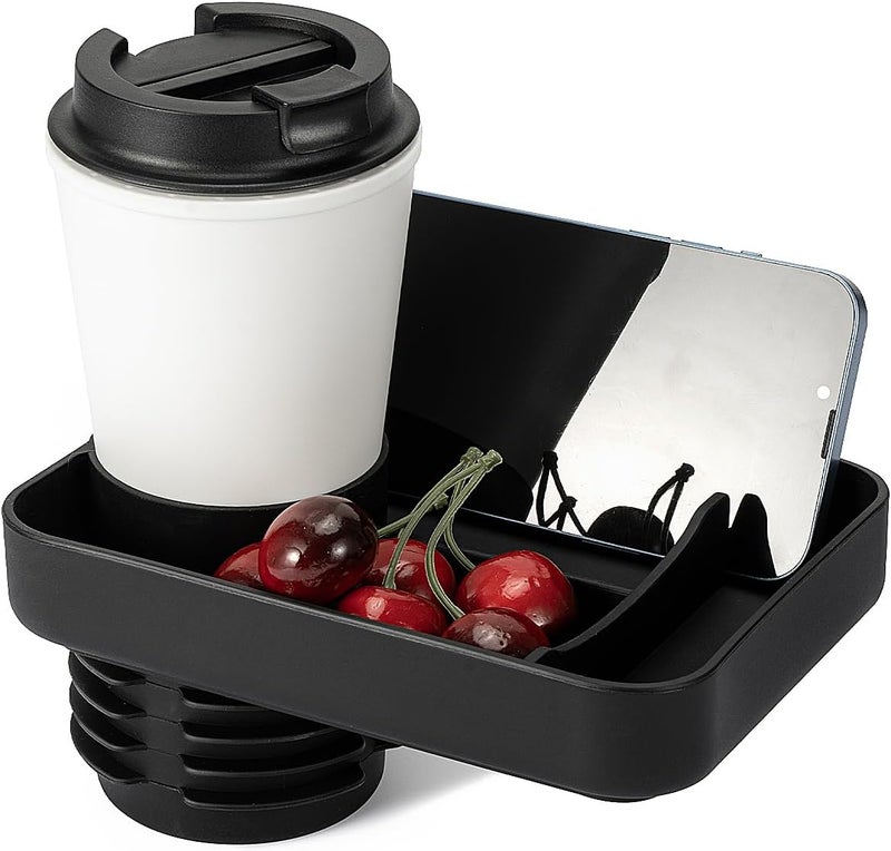 Elfzone Car Seat Cup Tray  Silicone Travel Tray for Car Seat with Expandable Base for Fruit Toys Books Fits Most Cup Holders - Image 1