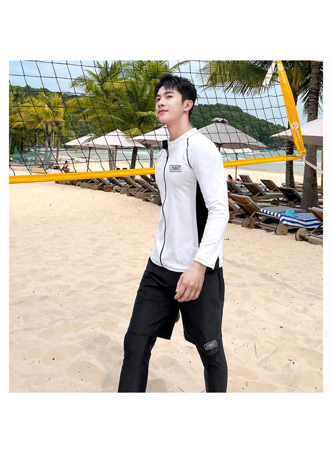 Generic Wetsuit Men's Top Sunscreen Quick-drying Scuba Suit Surfsuit Long-sleeved Warm Swimsuit Jellyfish Suit Swimming Jacket-Color:611 Men's Two-piece Set-Size:XL - Image 3