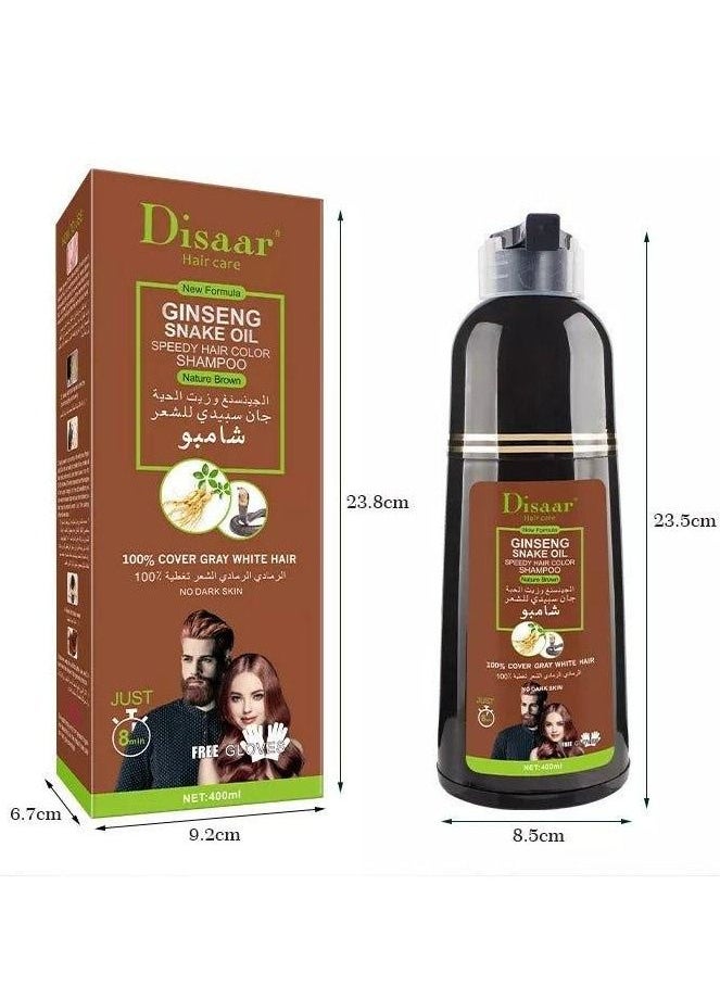 Ginseng And Snake Oil Natural Brown Hair Dye Shampoo 400 ml - pzsku/Z831FAD8A21F0C15539B8Z/45/_/1679942955/6b8a5c5b-6a9b-429a-b62e-5c74c10b6269