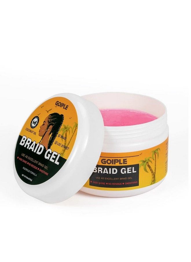 Goiple - Strong Hold Braid Gel Good For Twist Locs Braids Edge No Flake Extra Hold High Shine Braiding Gel & Edge Control 8.8Oz With Hair Combs - Image 1