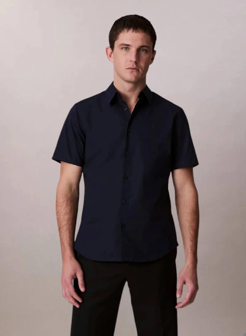 Cotton Stretch Slim Button-Down Shirt