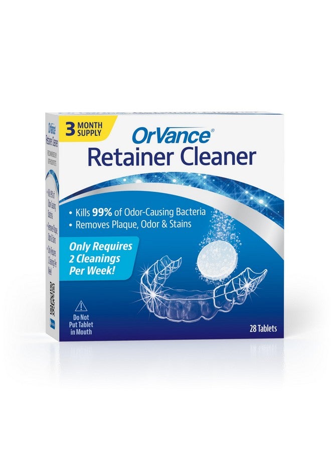 OrVance Retainer Cleaner Tablets (28 Count) | Only 2 Cleanings Per Week Required | Removes Odors, Stains, Plaque for Invisalign, Mouth/Night Guards, and Removable Dental Appliances - Image 1