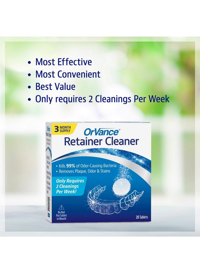 OrVance Retainer Cleaner Tablets (28 Count) | Only 2 Cleanings Per Week Required | Removes Odors, Stains, Plaque for Invisalign, Mouth/Night Guards, and Removable Dental Appliances - Image 3