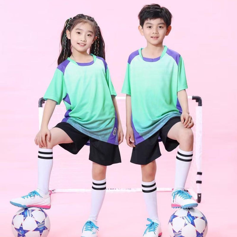 New Children'S Football Clothes Suit Boys And Girls Sports Training Clothing Short-Sleeved Football Clothes For Primary And Secondary School Students - Image 3
