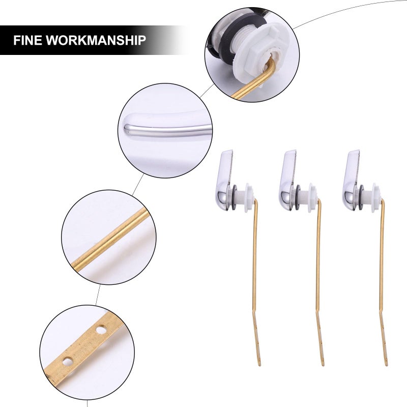 3Pcs Front Mount Toilet Flush Lever Replacement Kit Chrome Plated Bathroom Repair Parts - Image 5