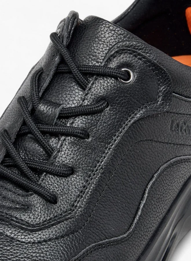 Le Confort BLACK Men Panelled Lace-Up Sneakers  | Best Price UAE