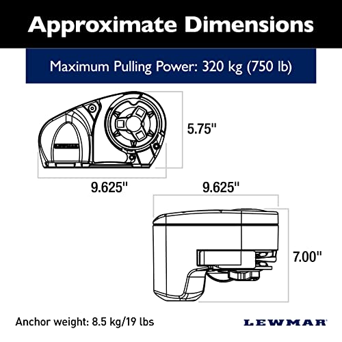Lewmar 12V/700-Watt Pro-Series Gypsy with 316 Stainless Steel for Boats 20'-38' with 1/4" G4 Chain, Max Pull 700 lbs. - 2020201157 - Image 2