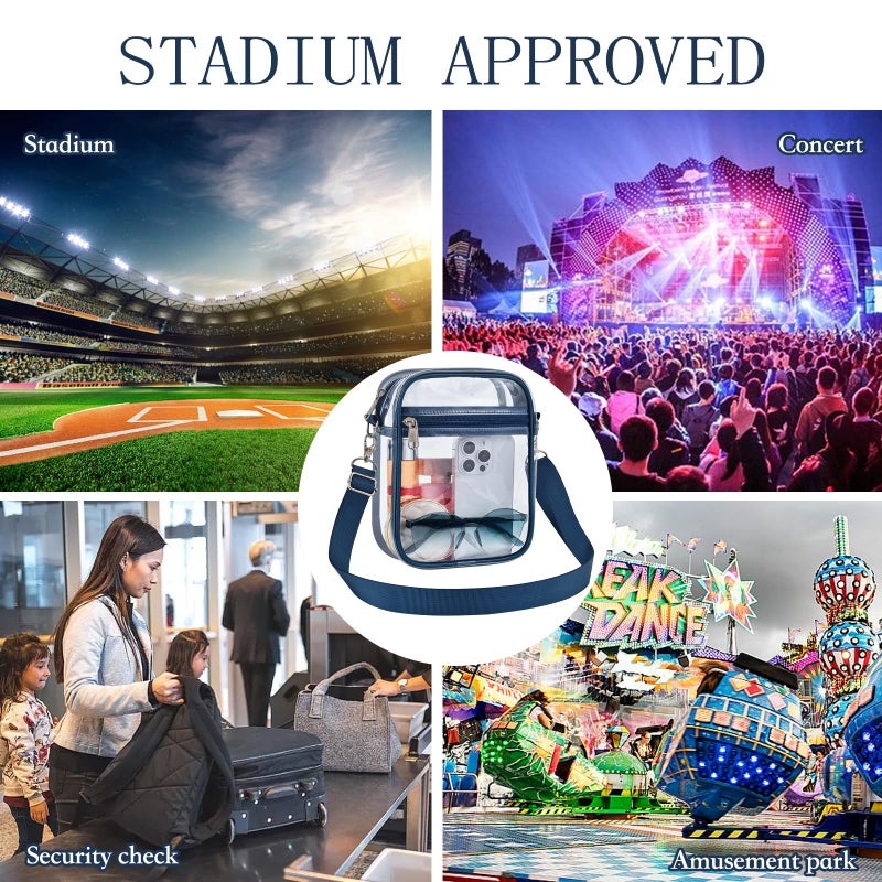 USPECLARE Clear Purse Stadium Transparent Messenger Bag Stadium Approved for Men and Women Clear CrossBody Bag - Image 4