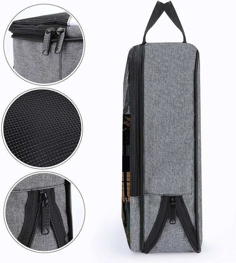 Oriental Style Girl Shoe Bags Foldable Breathable Portable Shoe Puches Organizer Stylish Expandable Packing Travel Shoes Bags for Sneakers Gym Luggage Closet - Image 5