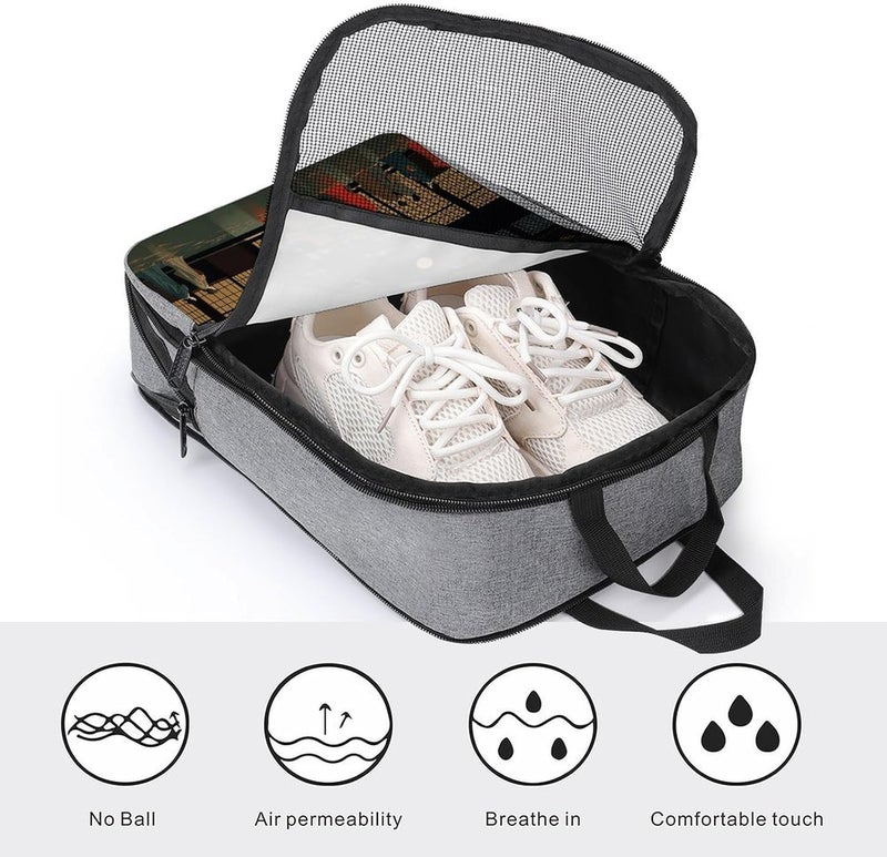 Oriental Style Girl Shoe Bags Foldable Breathable Portable Shoe Puches Organizer Stylish Expandable Packing Travel Shoes Bags for Sneakers Gym Luggage Closet - Image 4