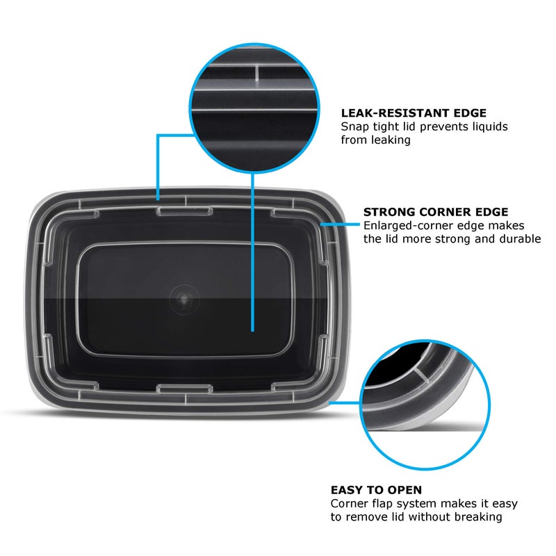 Freshware Meal Prep Containers 1 Compartment Food Storage Containers with Lids, Bento Box, BPA Free, Stackable, Microwave/Dishwasher/Freezer Safe (28 oz), 50 Count (Pack of 1) - Image 4
