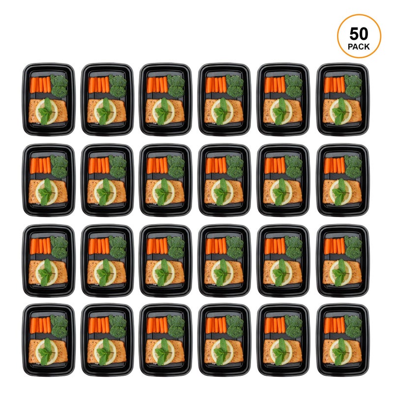 Freshware Meal Prep Containers 1 Compartment Food Storage Containers with Lids, Bento Box, BPA Free, Stackable, Microwave/Dishwasher/Freezer Safe (28 oz), 50 Count (Pack of 1) - Image 2